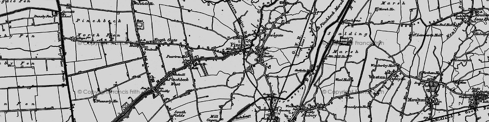Old map of Pinchbeck in 1898