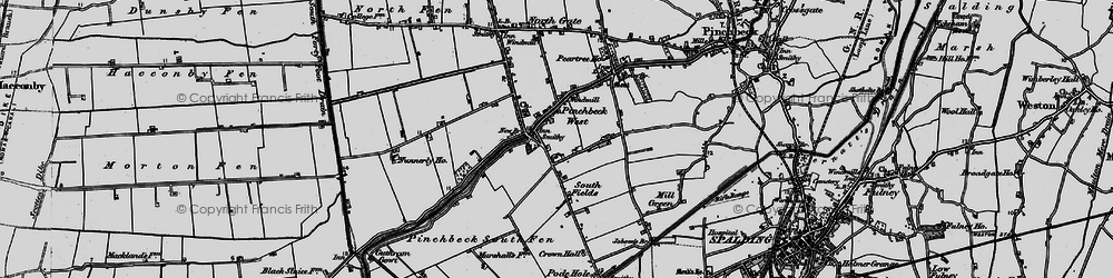 Old map of Pinchbeck West in 1898