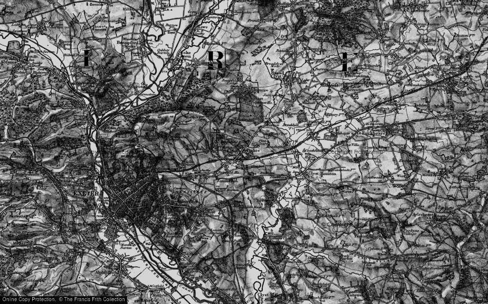 Old Map of Pinhoe, 1898 in 1898