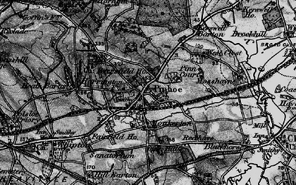 Old map of Pinhoe in 1898