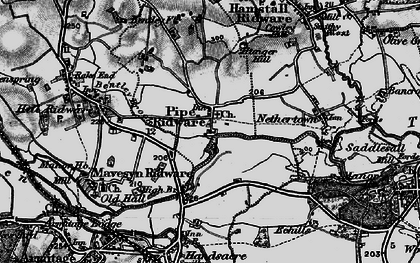 Old map of Pipe Ridware in 1898