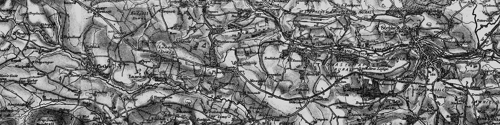 Old map of Pipers Pool in 1895