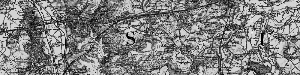 Old map of Pirbright in 1896