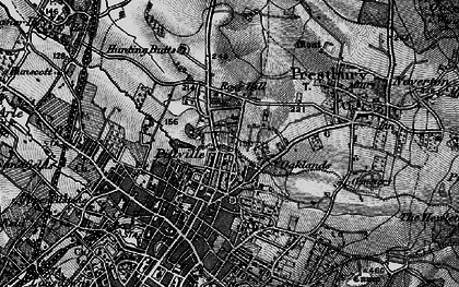 Old map of Pittville in 1896