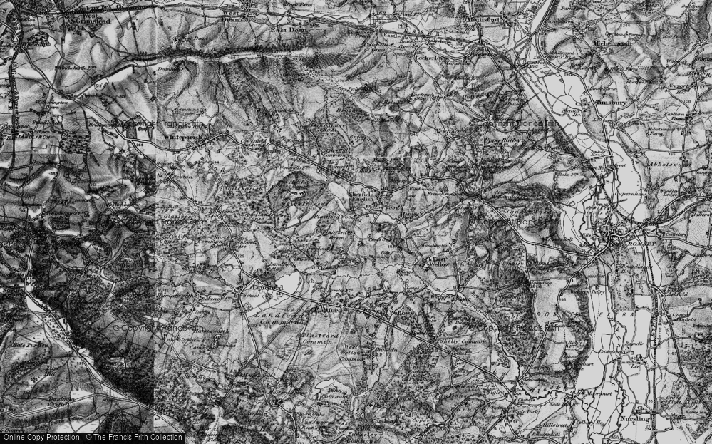 Old Map of Historic Map covering Melchet Court (Sch) in 1895