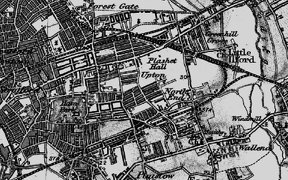 Old map of Plashet in 1896