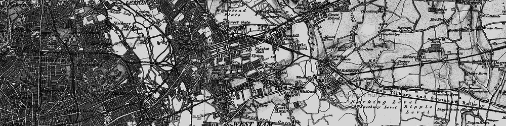 Old map of Plashet in 1896