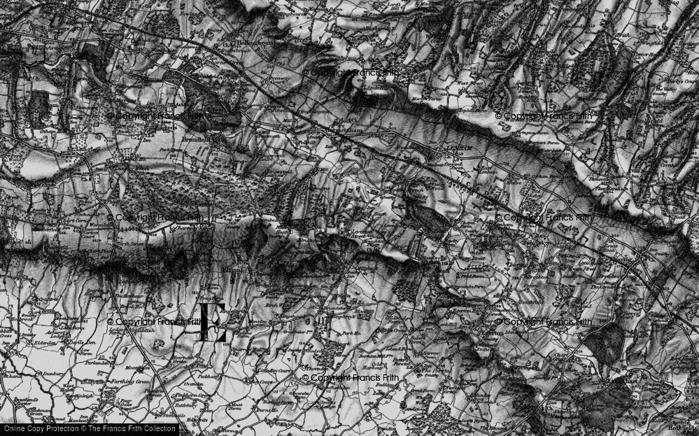 Old Map of Platt's Heath, 1895 in 1895