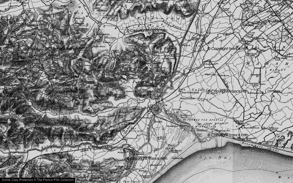 Old Map of Playden, 1895 in 1895
