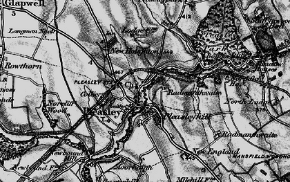 Old map of Pleasley Vale in 1896