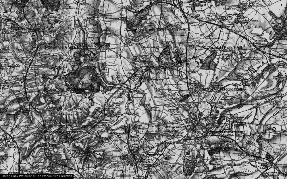 Old Map of Pleasleyhill, 1896 in 1896