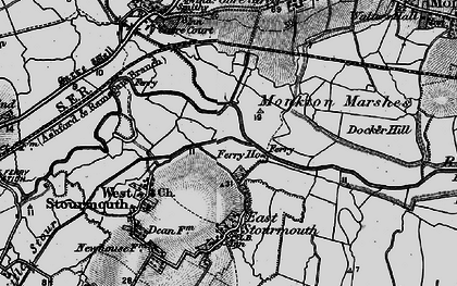 Old map of Plucks Gutter in 1895