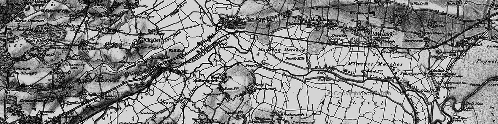 Old map of Plucks Gutter in 1895