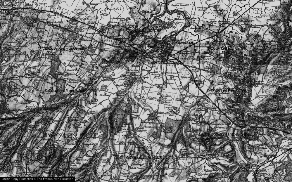 Old Map of Plumford, 1895 in 1895