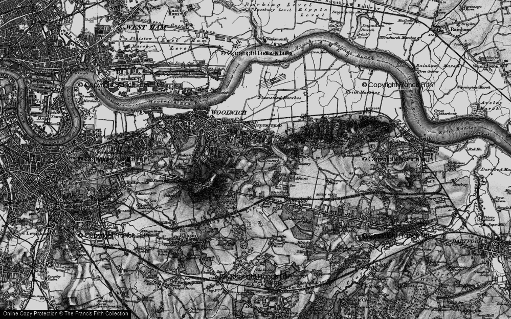 Old Map of Plumstead Common, 1896 in 1896