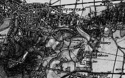 Old map of Plumstead Common in 1896