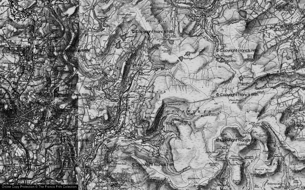 Old Map of Historic Map covering Broadstone Hill in 1896