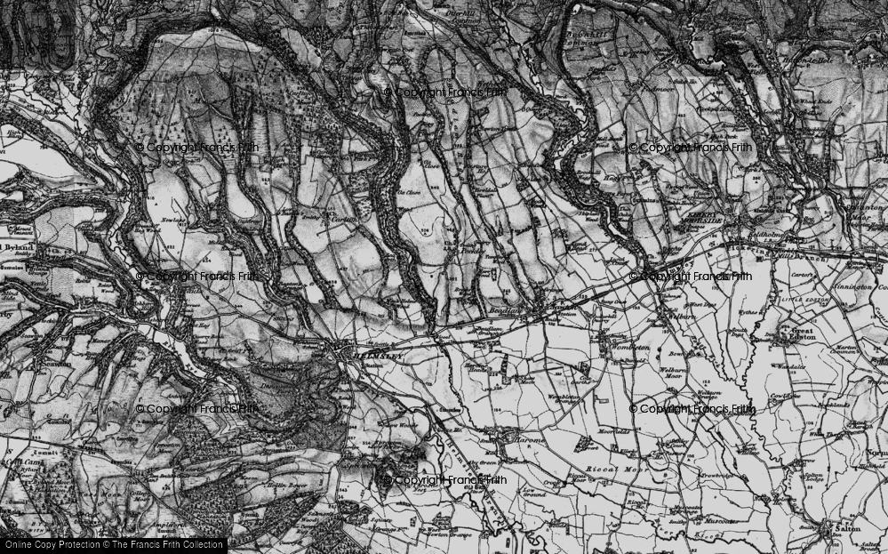Old Map of Historic Map covering Beadlam Rigg in 1898