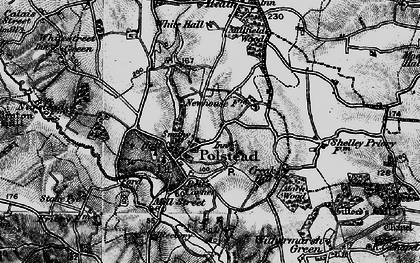 Old map of Polstead in 1896