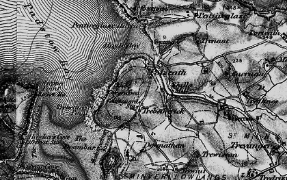 Old map of Polzeath in 1895