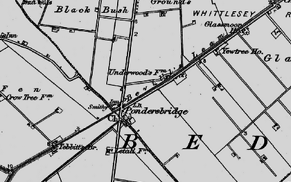 Old map of Pondersbridge in 1898