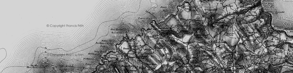Old map of Zennor Head in 1896