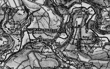 Old map of Pont-Tyweli in 1898