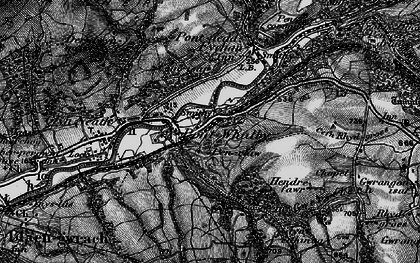 Old map of Pont-Walby in 1898
