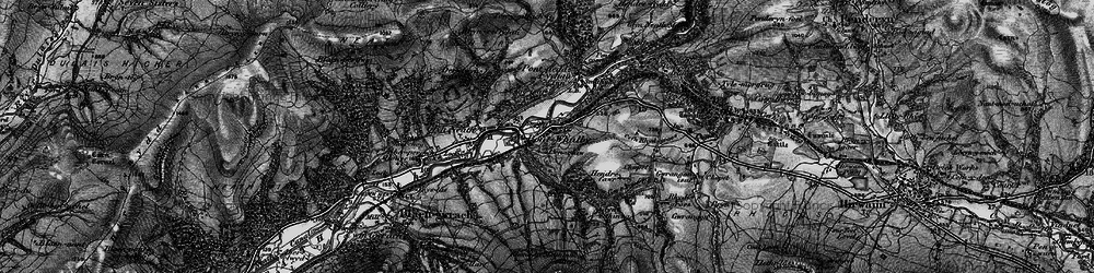 Old map of Pont-Walby in 1898