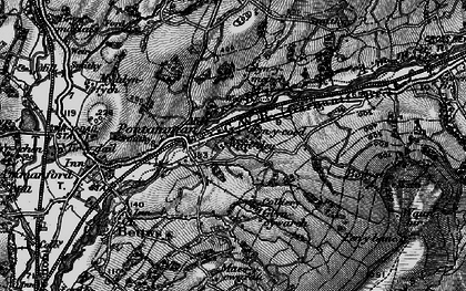 Old map of Afon Aman in 1897