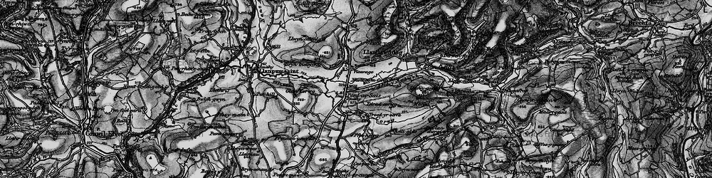 Old map of Llanllawddog in 1898