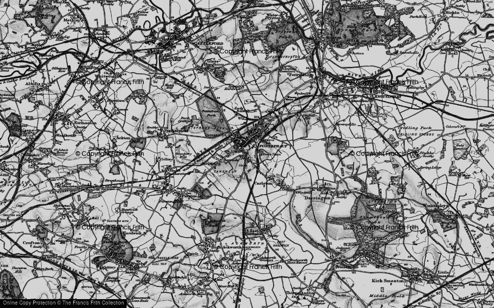 Old Map of Pontefract, 1896 in 1896