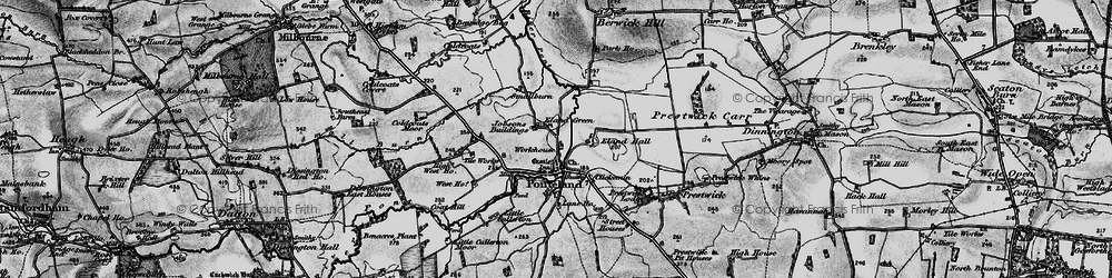 Old map of Ponteland in 1897