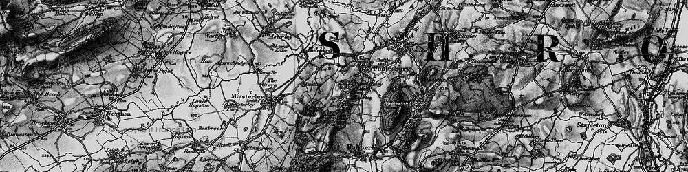Old map of Pontesbury Hill in 1899