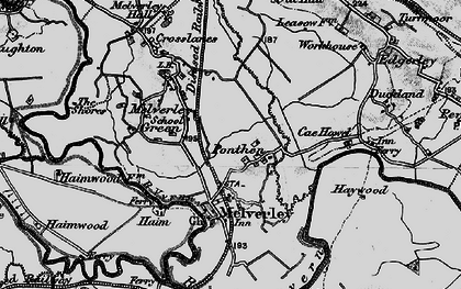 Old map of Ponthen in 1899