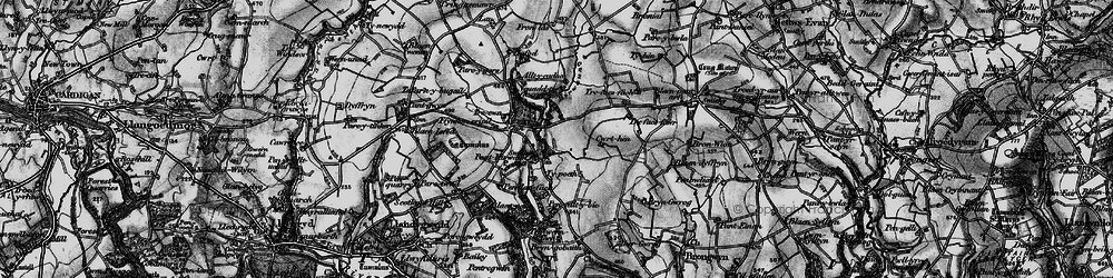 Old map of Ponthirwaun in 1898
