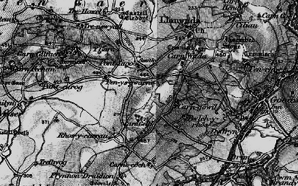 Old map of Pontiago in 1898