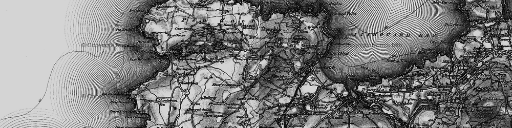 Old map of Pontiago in 1898