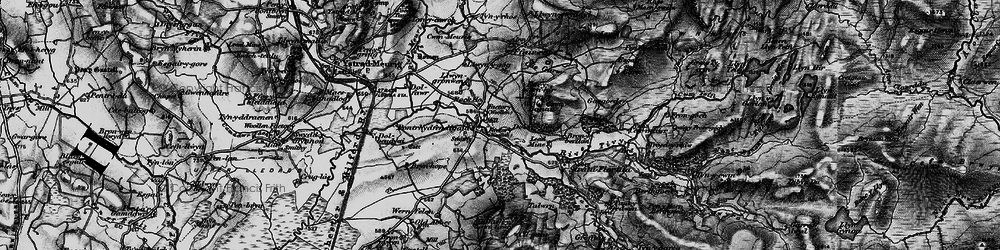 Old map of Pontrhydfendigaid in 1898