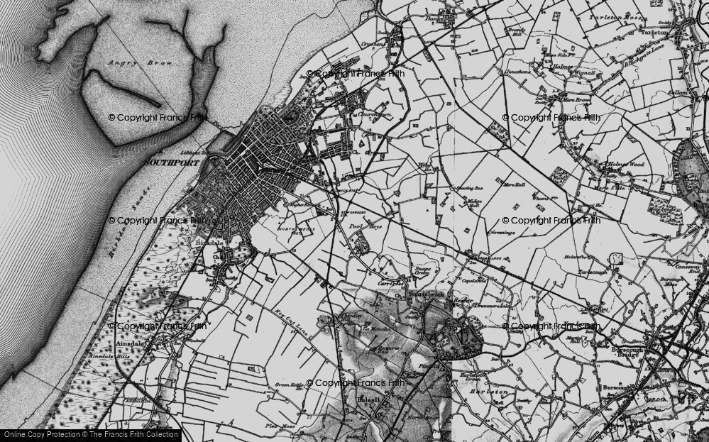 Old Map of Pool Hey, 1896 in 1896