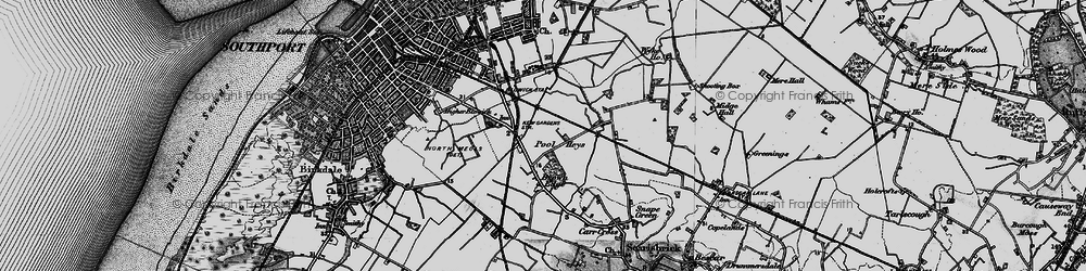 Old map of Pool Hey in 1896