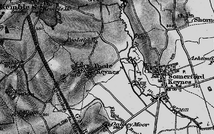 Old map of Poole Keynes in 1896
