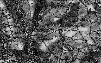 Old map of Bornacott in 1898