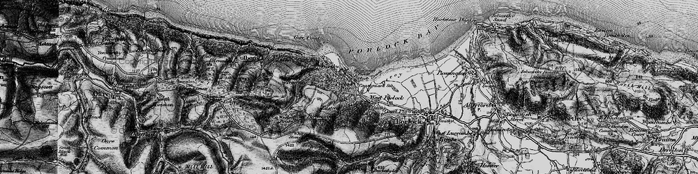 Old map of Porlock Weir in 1898