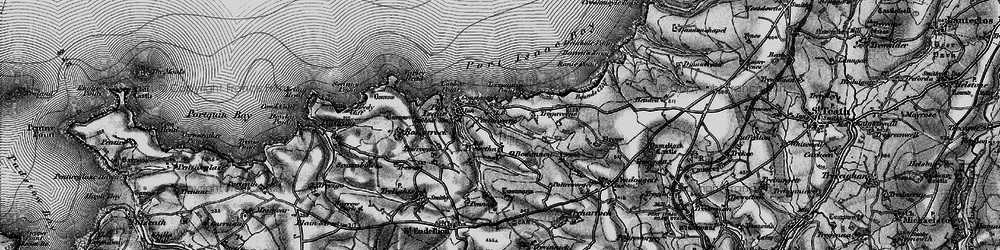 Old map of Port Gaverne in 1895