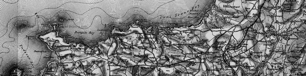 Old map of Port Isaac in 1895