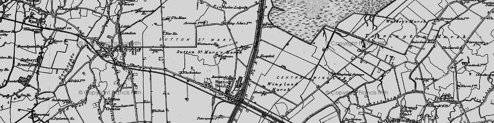 Old map of Port Sutton Bridge in 1898