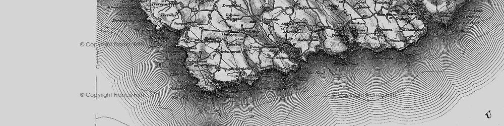 Old map of Porthcurno in 1895