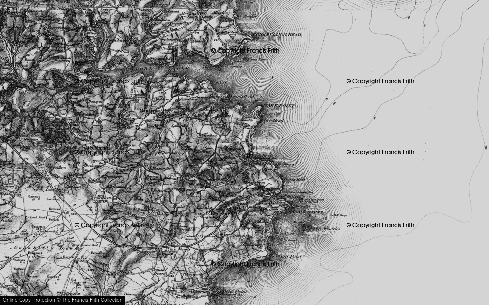 Old Map of Historic Map covering Porthkerris Point in 1895