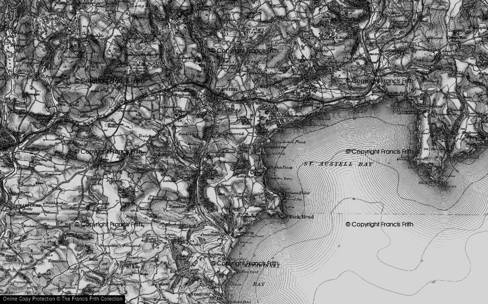 Old Map of Porthpean, 1895 in 1895